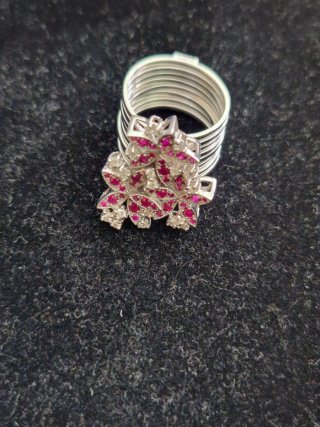 Anillo-pulsera Oro 18k con Rubíes y Diamantes