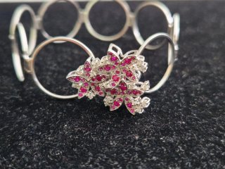 Anillo-pulsera Oro 18k con Rubíes y Diamantes