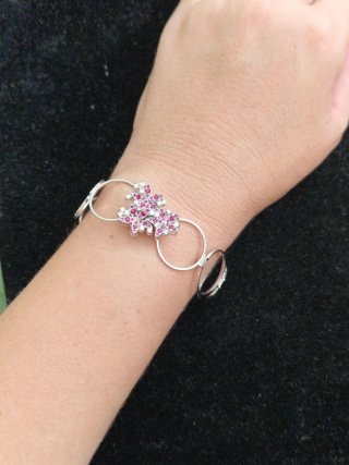 Anillo-pulsera Oro 18k con Rubíes y Diamantes