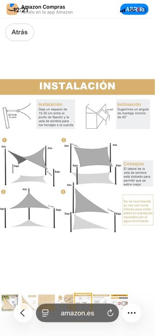 3 Toldos Vela AXT SHADE 3x3x4.25m Arena