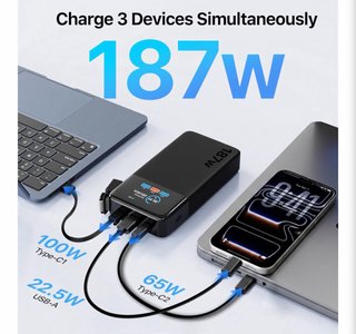 JUOVI Power Bank 25000mAh Carga Rápida 187W
