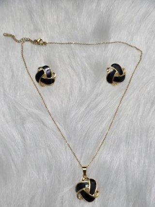 Conjunto Collar y Pendientes Acero Inoxidable