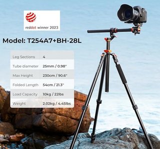 Trípode K&F Concept T254A7 con rótula 360