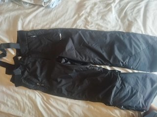 Pantalón de esquí infantil negro con tirantes