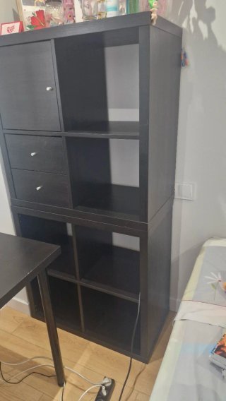 Estantería modular madera oscura