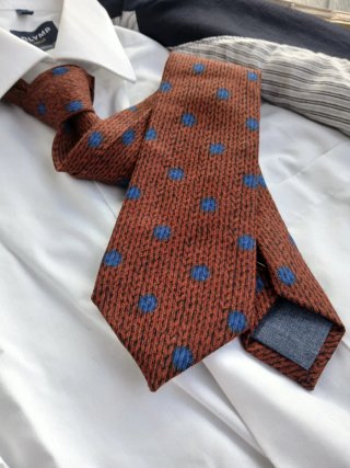 Cravatta Gierremilano Pois Blu Marrone