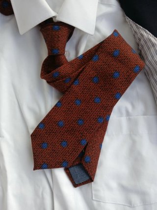 Cravatta Gierremilano Pois Blu Marrone