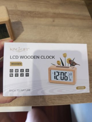 Reloj despertador digital madera Kingsgift