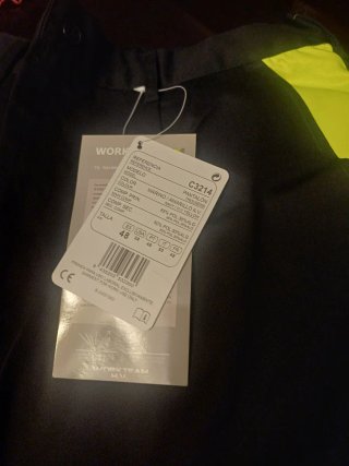Pantalón WORKTEAM Negro/Amarillo Talla 48