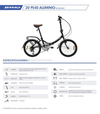Bicicleta Plegable B-PRO 20 S40