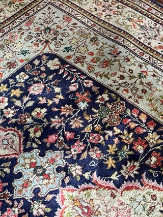 Tappeto Persiano Nain Blu e azzurro 262x190seta