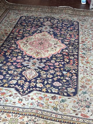 Tappeto Persiano Nain Blu e azzurro 262x190seta