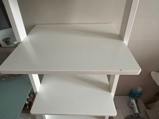 Estantería Escalera Baño Blanca