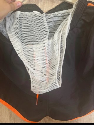 Bañador hombre negro y naranja
