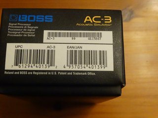 BOSS AC-3 Acoustic Simulator Pedal