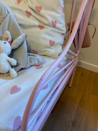Cama extensible Minnen Ikea Rosa con somier
