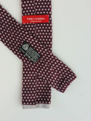 Cravatta Tricot Bordeaux e Bianco