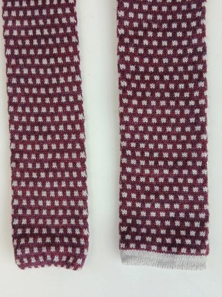 Cravatta Tricot Bordeaux e Bianco