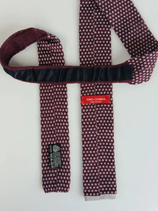Cravatta Tricot Bordeaux e Bianco