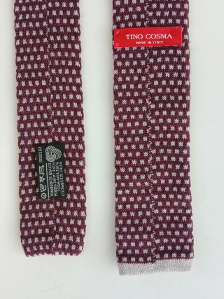 Cravatta Tricot Bordeaux e Bianco