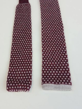 Cravatta Tricot Bordeaux e Bianco