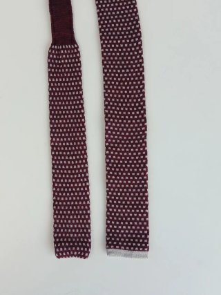 Cravatta Tricot Bordeaux e Bianco