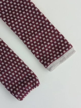 Cravatta Tricot Bordeaux e Bianco
