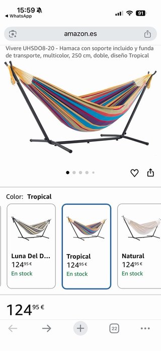 Hamaca con soporte y funda