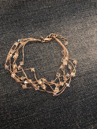 Bracciale cristalli multifilo argento
