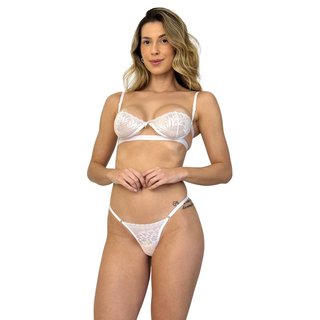 Conjunto lencería encaje tanga y sujentador sexy