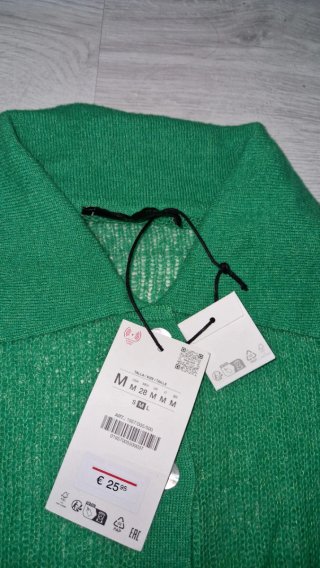 Chaqueta Punto Zara Verde