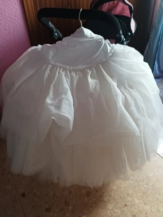 Can can base vestido fallera blanco