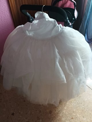 Can can base vestido fallera blanco