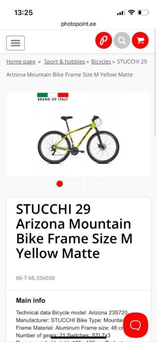 Bicicleta Montaña Amarilla