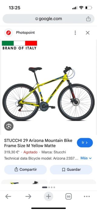 Bicicleta Montaña Amarilla
