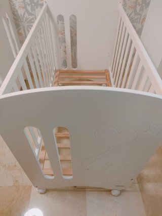 Cuna bebé marca MICUNA blanca 120x60 + colchón