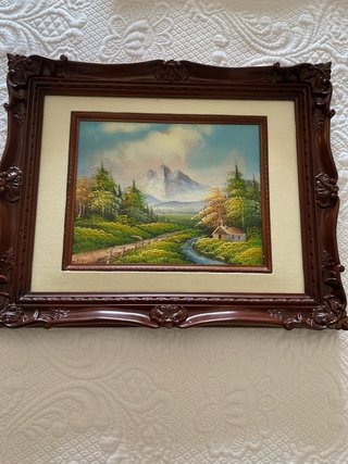 4 Cuadros Paisajes Marrones y Verdes