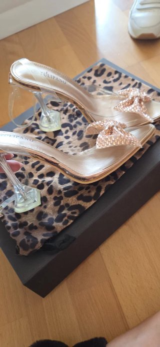 Sandalias Tulipano Tacon Transparente Talla 38