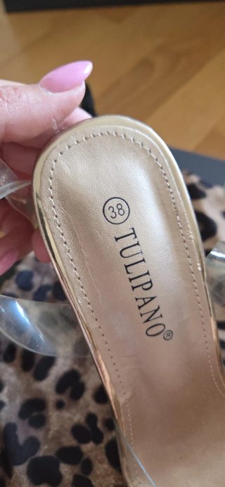 Sandalias Tulipano Tacon Transparente Talla 38