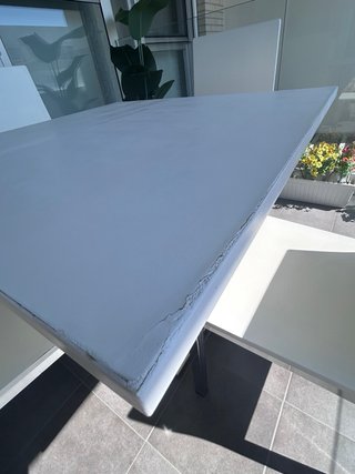 Mesa 90x90 madera y acero + 4 sillas