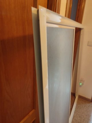 Mampara de bañera aluminio blanco, corredera