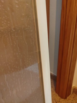 Mampara de bañera aluminio blanco, corredera