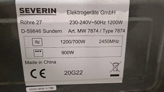 Microondas Severin 700W Grill
