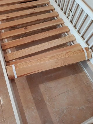 Cuna IKEA blanca+colchón con funda desmontable