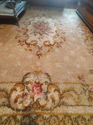 Alfombra de lana Ankara beige, decoración floral