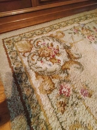 Alfombra de lana Ankara beige, decoración floral