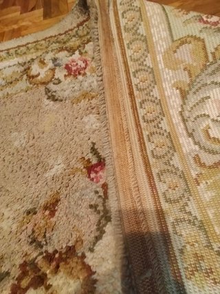 Alfombra de lana Ankara beige, decoración floral