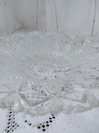 Centro de mesa cristal tallado vintage