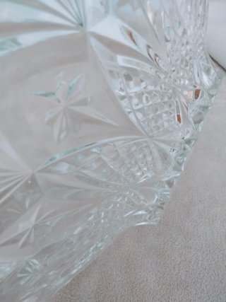 Centro de mesa cristal tallado vintage
