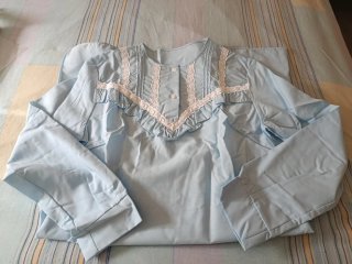 Camisón señora azul con encaje